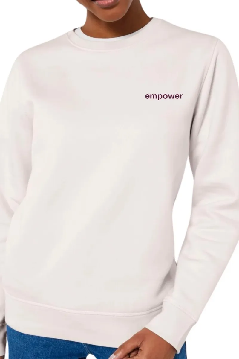 Inaska Inaska Herren vegan Pullover Statement Empower Vintage White Berry, Weiß, – Produktbild 3 von 3