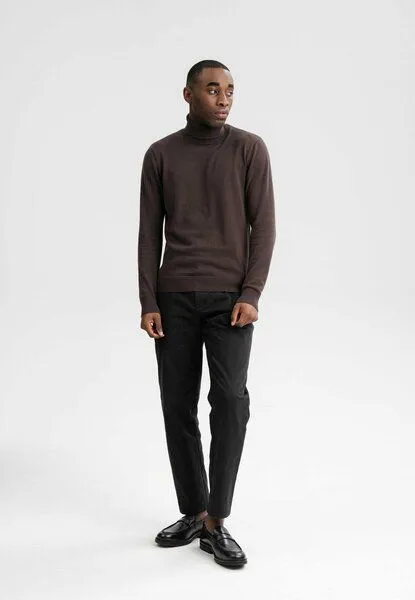 MELA Feinstrick Rollkragenpullover KANJA | von MELA | Fairtrade & GOTS zertifiziert, Dunkelbraun, – Produktbild 3 von 4