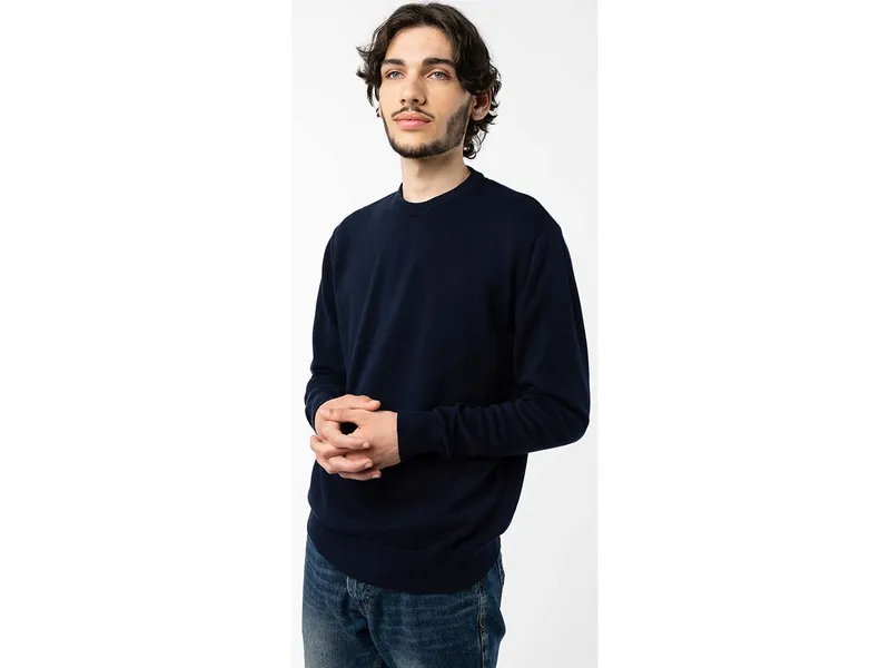 MELA MELA Feinstrick Pullover Style HIMAL aus 100% Bio-Baumwolle, Navy, – Produktbild 1 von 5