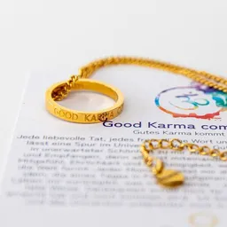 Divasya Divasya Vergoldete Kette mit Ring | Good Karma comes back – Produktbild 1 von 1