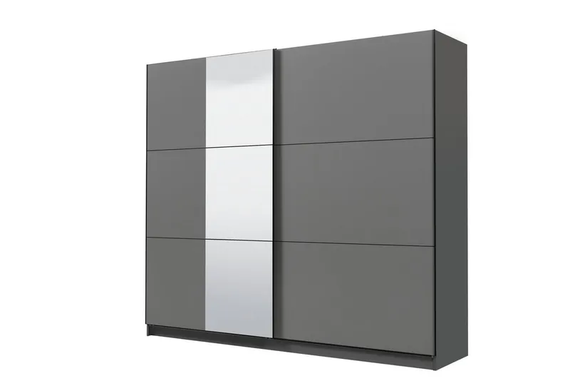 OTTO home Schwebetürenschrank Sierra Kleiderschrank mit Spiegel Garderobe Topseller INKLUSIVE Inneneinteilung, FSC®-Zertifiziert, OTTOs Choice, Grau, – Produktbild 3 von 4