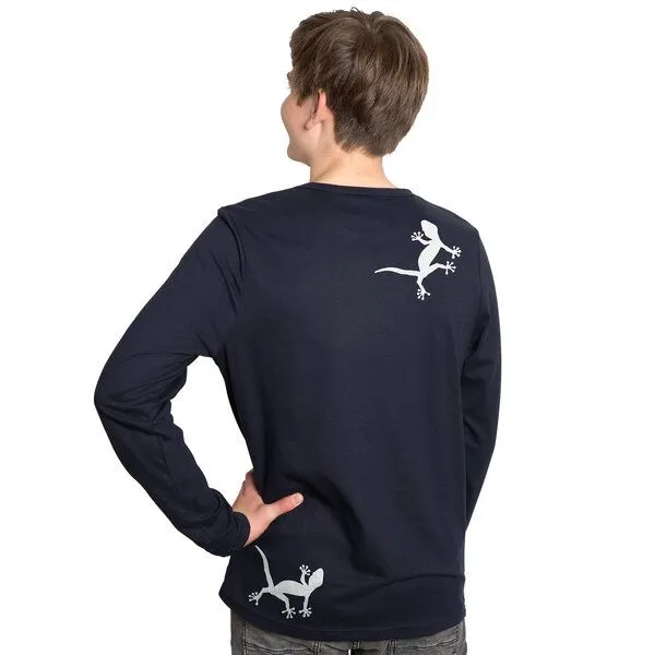 HANDGEDRUCKT HANDGEDRUCKT "Geckos" Männer Longsleeve, Navy, – Produktbild 3 von 3
