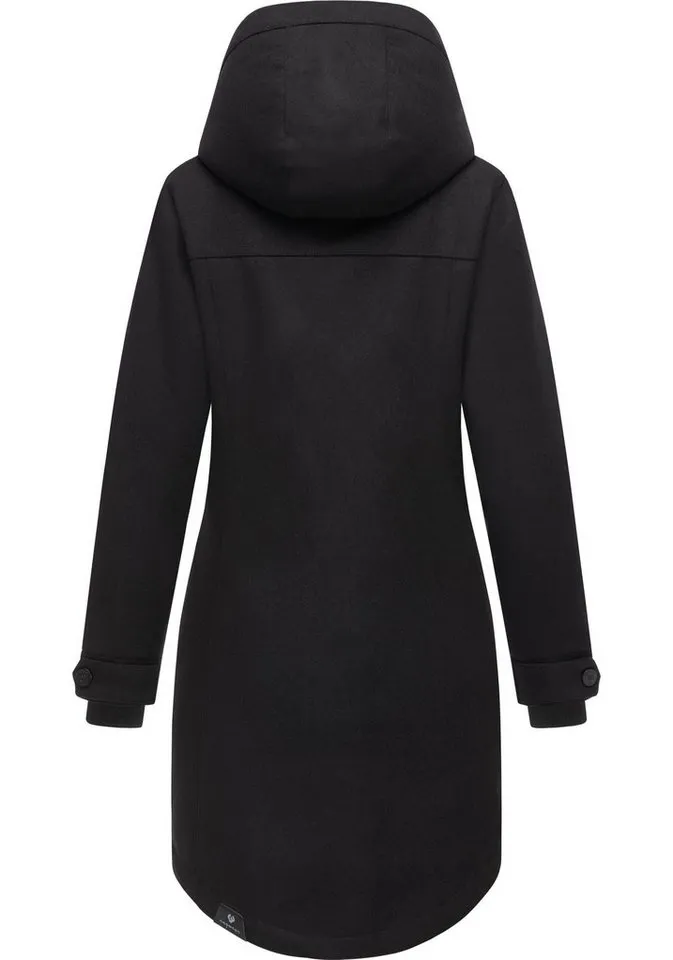 ragwear ragwear Wintermantel Jannisa Coat Klassischer Damen Kurzmantel mit Kapuze, Schwarz, – Produktbild 2 von 3