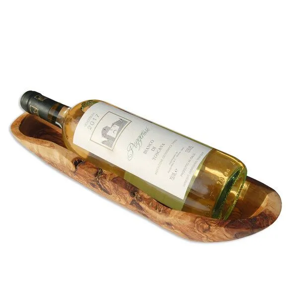 Olivenholz erleben Olivenholz erleben Schale als Weinpräsent 34-36 cm lang – Produktbild 1 von 6