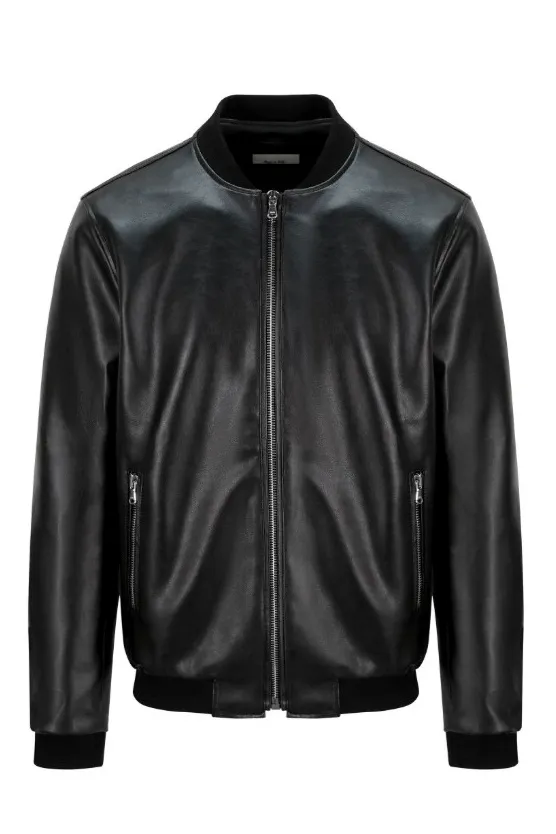 Will's Vegan Store Will's Vegan Store Herren vegan Bomberjacke Schwarz, Schwarz, – Produktbild 3 von 3