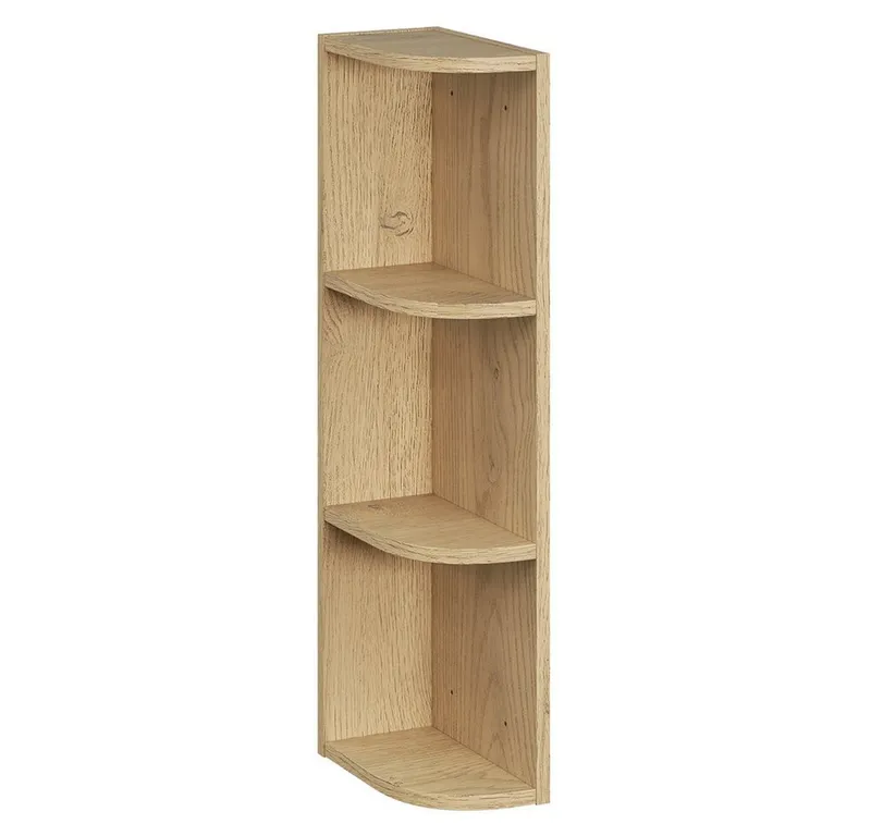 Lomadox Hängeschrank DURANGO-56 90 cm breit in Eiche und kaschmit, 2 Türen, 6 Fächer, Braun, – Produktbild 3 von 4