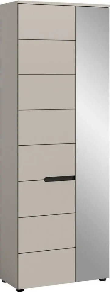 Home affaire Garderobenschrank REHAT, TOPSELLER!, Höhe 190cm, 2 Türen, 6 Fächer, 1 Kleiderstange (1-St., in verschiedenen Farben erhältlich) Garderobe, Flurschrank, Dielenschrank, Kleiderschrank, Garderobenmöbel, Beige, – Produktbild 2 von 5