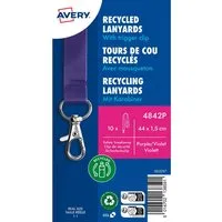 Avery Zweckform Avery Zweckform 10 Lanyards aus Recyclingkunststoff 440 x 15 mm, lila – Produktbild 1 von 1
