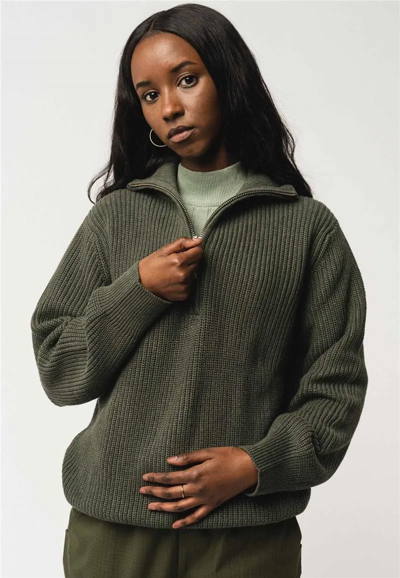 MELA Rollkragen-Pullover Modell: Udai GOTS, Green melange, – Produktbild 1 von 1