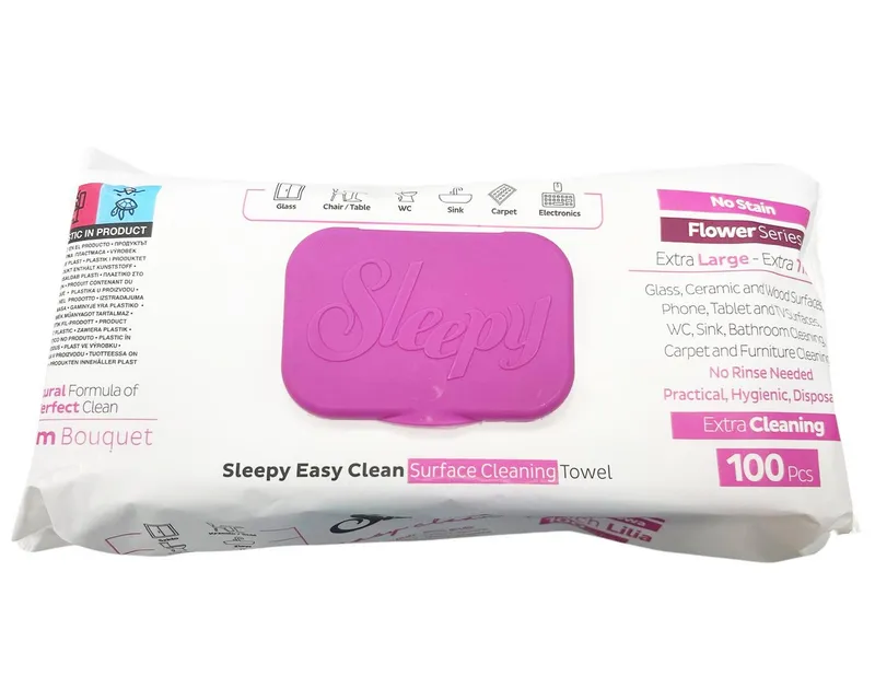 Sleepy Oberflächenreinigungstücher - Pink (100 Tücher) Reinigungstücher, Rosa, – Produktbild 2 von 3