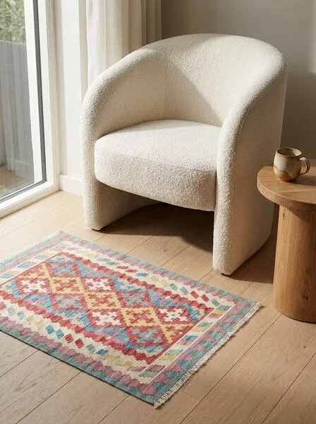 Rugtales Kelim Gashgai Rugtales aus Schurwolle, 85x119 cm, Rot, – Produktbild 1 von 4