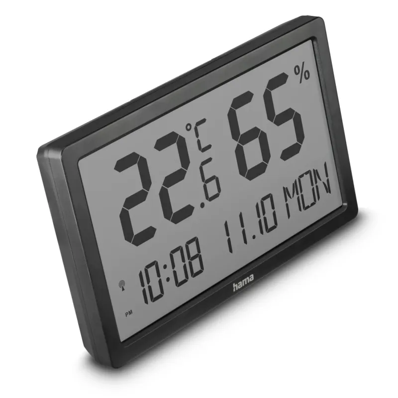 Hama Hama Thermometer und Hygrometer "Lombok", digital, für innen, Schwarz – Produktbild 2 von 5