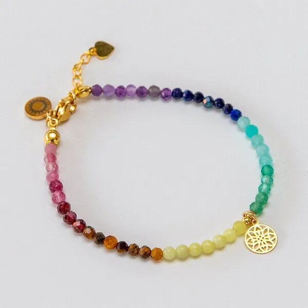 Divasya Divasya Chakra Armband aus Natursteinen, Gold, – Produktbild 3 von 4