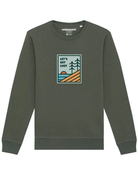 watapparel watapparel Sweatshirt Unisex Let's Get Lost, Khaki, – Produktbild 1 von 3