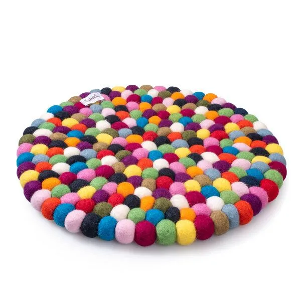 naturling naturling Filzkugel Sitzkissen rund 39cm aus 100% Schurwolle für Stühle und Bänke, Grau, – Produktbild 2 von 4