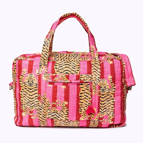 KIKOONI KIKOONI handgefertigte große Reisetasche TRAVELER BAG, Poppy tiger love, – Produktbild 3 von 4
