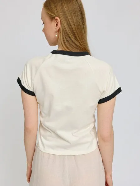 Mazine Mazine Contrast Bindings T-Shirt – Produktbild 3 von 4