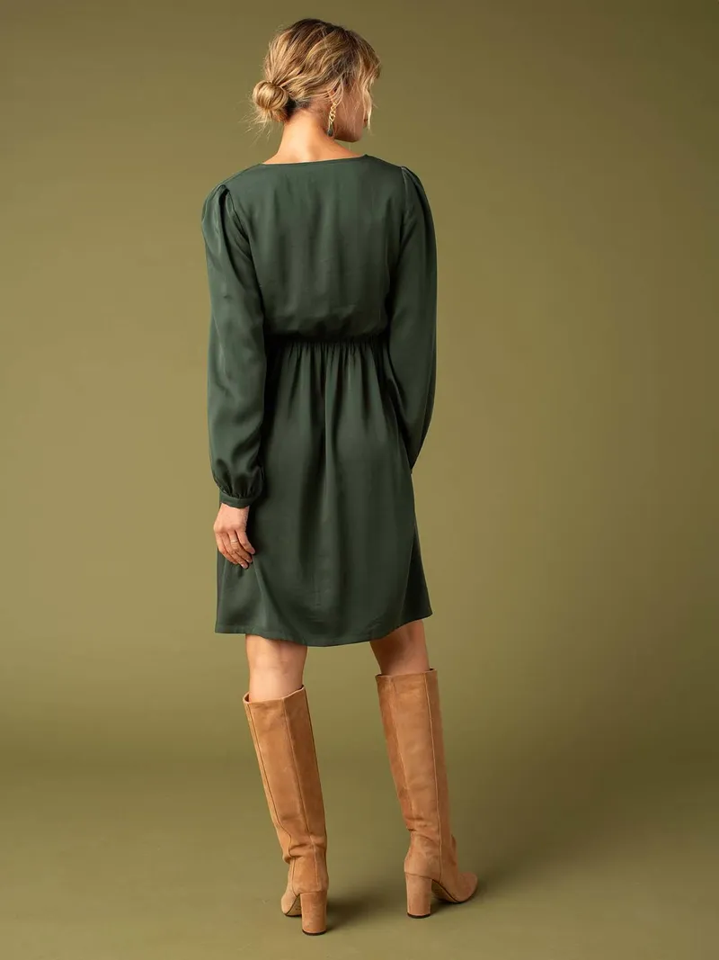 Envie De Fraise Fließendes Wickelkleid für Schwangerschaft und Stillzeit ENVIE DE FRAISE n, Tannengrün, – Produktbild 2 von 4