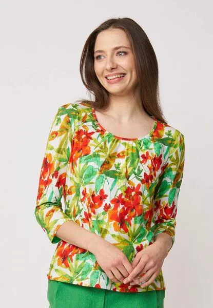 LANA Organic LANA Organic Blusenshirt, Modell Delia, Druck jocy, – Produktbild 3 von 4