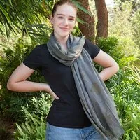 Sundara Sundara Schal aus 100% Bio-Baumwolle – ECO PRINT, Schwarz, – Produktbild 1 von 1
