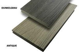 woodstore24 WPC coextrudiert Bi-Colour Massivdiele, 20 (S) x 143 (B) mm, in dunkelgrau-antique, 3D Holzoptik, Länge: 4,00 m – Produktbild 1 von 1