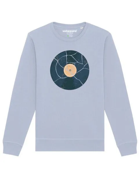 watapparel watapparel Sweatshirt Unisex Broken Vinyl, Serene blue, – Produktbild 1 von 4