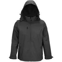 Sol s Sol's Softshell - Systemjacke Wanderjacke Trekkingjacke Winterjacke 3 in 1 Wasserabweisend und Atmungsaktiv Ärmel und Kapuze abnehmbar, Grau (charcoal grey), – Produktbild 1 von 1