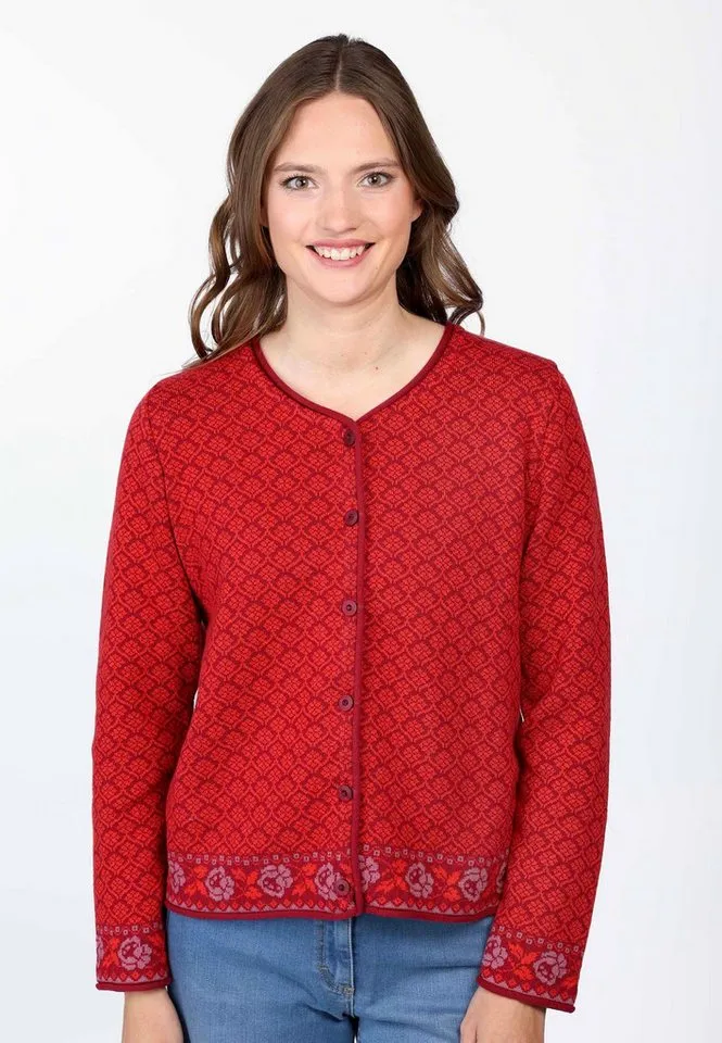 Deerberg Strickjacke Hedie, Rot, – Produktbild 1 von 5