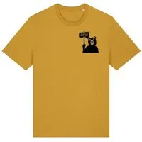päfjes päfjes Der Bär ist DAFÜR! Du auch? - Fair Wear Männer Unisex Bio T-Shirt Siebdruck, Gelb (ochre), – Produktbild 1 von 1