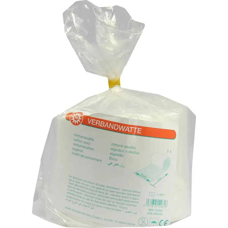 NOBAMED Paul Danz VERBANDWATTE gerollt 8 cmx2 m 1 St Watte – Produktbild 1 von 1