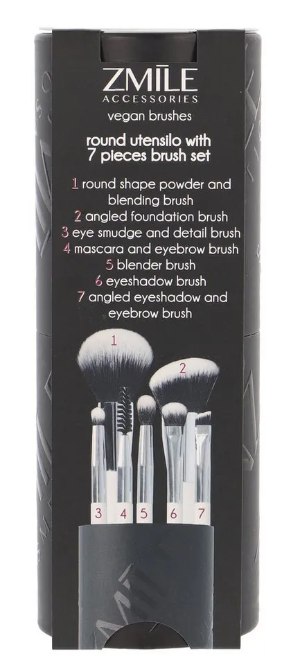 ZMILE COSMETICS Kosmetikpinsel-Set Your Utensilo 'Brushes' Pinsel-Set - Kosmetikpinsel Make-Up Pinsel, 7 tlg., zum Auftragen von Mascara, Eyeliner, Lidschatten, Weiß, – Produktbild 3 von 5
