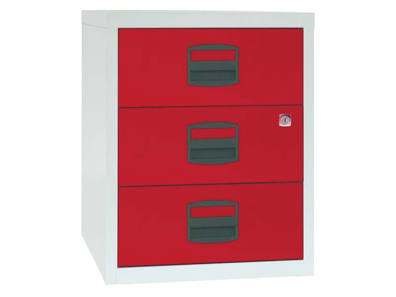 BISLEY Home BISLEY Home Rollcontainer 3 Schübe, Grau/rot, – Produktbild 1 von 1