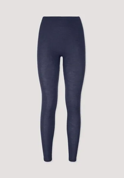 hessnatur hessnatur Leggings Regular Cut PURE FUNCTION aus Bio-Merinowolle mit Seide, Graphitblau, – Produktbild 3 von 4