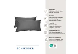 Schiesser Schiesser Kissenhülle Ella Kissenhüllenset aus feinstem Baumwollsatin, 40x80 cm, (2 Stück), OEKO-TEX® MADE IN GREEN – Produktbild 1 von 1