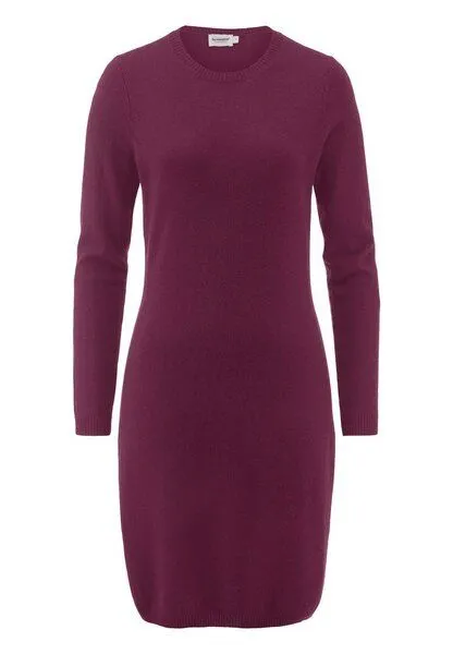 hessnatur hessnatur Strickkleid Regular aus Bio-Schurwolle mit Cashmere, Fuchsia, – Produktbild 3 von 4