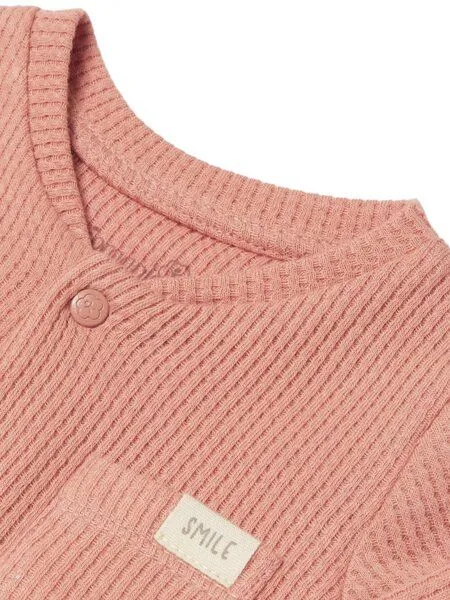 Biorganic Biorganic Waffle Smile Baby Strampler, Coral, – Produktbild 3 von 3