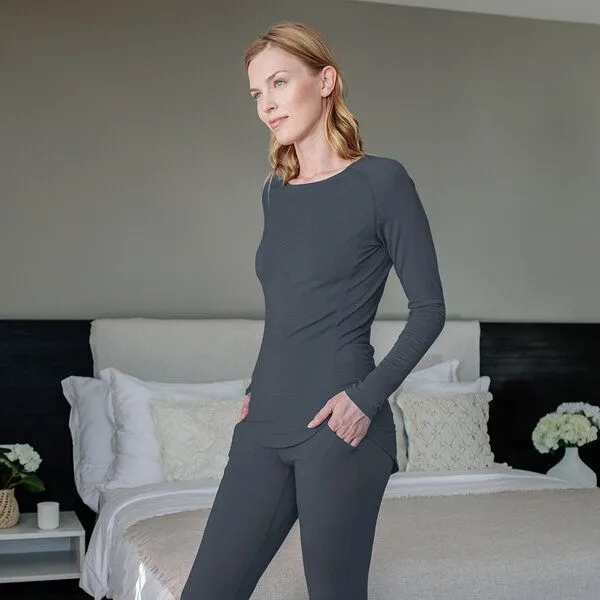 Dagsmejan Dagsmejan Damen Langarmshirt Balance, Deep grey (grau), – Produktbild 3 von 4