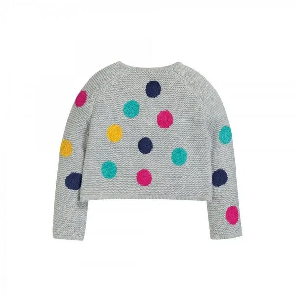 Frugi Frugi Strickjacke Emilia Polka-Dots in grau-bunt – Produktbild 3 von 3