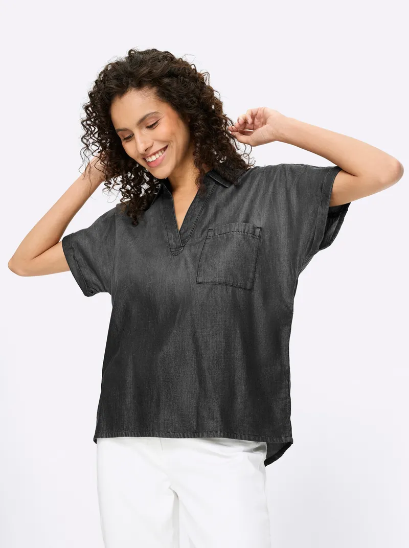 heine Jeansbluse black denim, Black denim, – Produktbild 2 von 2
