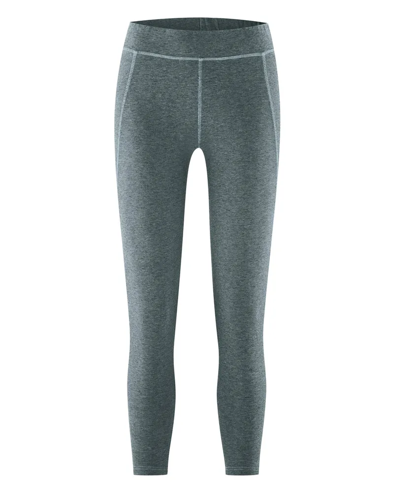 HempAge Hempage Damen vegan Yoga Leggings Melange Titanium, Grau, – Produktbild 1 von 2