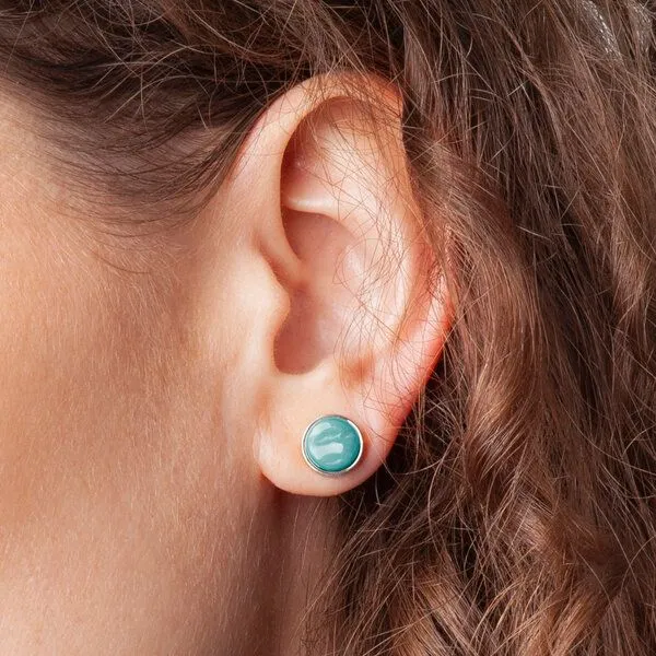 ALEXASCHA ALEXASCHA Edelstahl Ohrstecker mit Glasstein | Silber, Grey, – Produktbild 3 von 5