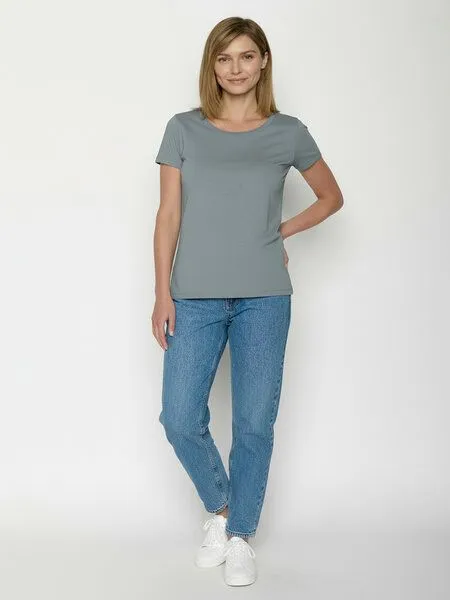 GreenBomb GREENBOMB Basic Loves - Sportliches T-Shirt aus Bio-Baumwolle / GOTS / Fair & Vegan, Grau (fogstone), – Produktbild 3 von 4