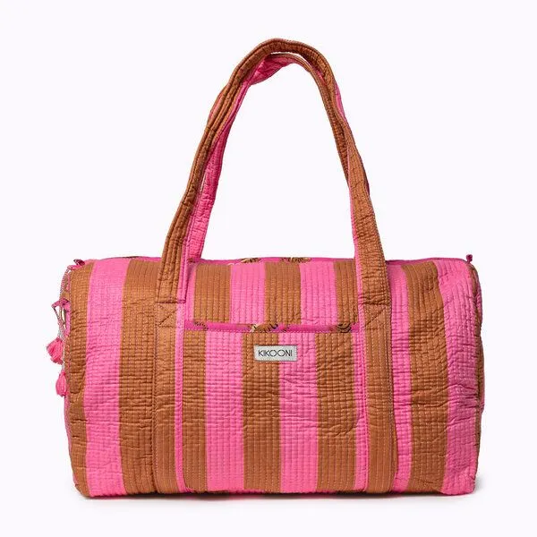 KIKOONI KIKOONI handgefertigte große Baumwolltasche "K. Shopper", Bold stripes earth, – Produktbild 1 von 4