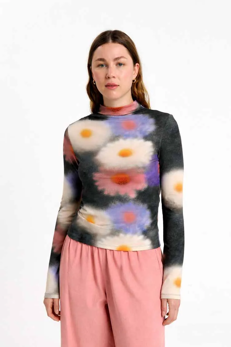 SUITE13LAB SUITE13LAB Damen vegan Top Alva Print Blossom, Grau, – Produktbild 1 von 2