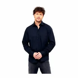 BUFFON ITALY BUFFON ITALY Herren Business Hemd Bio-Baumwolle weiss schwarz Classic Fit Slim Fit – Produktbild 1 von 1