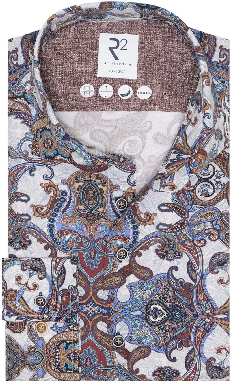R2 Amsterdam R2 Amsterdam R2 Hemd Lyocell Paisley, Multicolour, – Produktbild 1 von 1