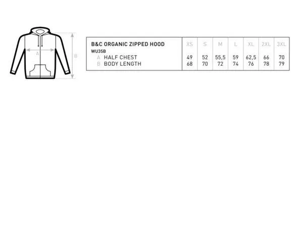 B&C Collection B&C Collection Zipped Hoodie Sweatjacke B&C Inspire, Heather grey, – Produktbild 3 von 3