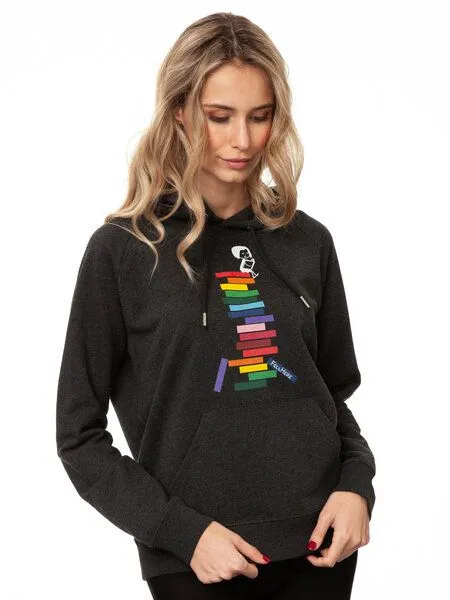 FellHerz FellHerz Damen Hoodie Books – Produktbild 4 von 5