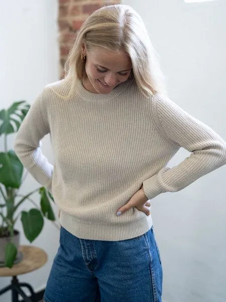 FUXBAU FUXBAU 4Seasons Frauen Strickpullover, Beigemeliert, – Produktbild 4 von 5