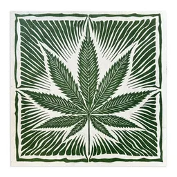 Veskor Cassiopeia Veskor Cassiopeia CANNABIS BLATT Marihuana Pflanzen Linoldruck | 40 × 40 cm | Grün auf Naturweiß – Produktbild 1 von 1